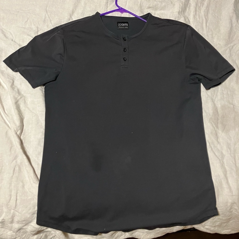 Cuts Clothing Crew Curve Hem Henley XL